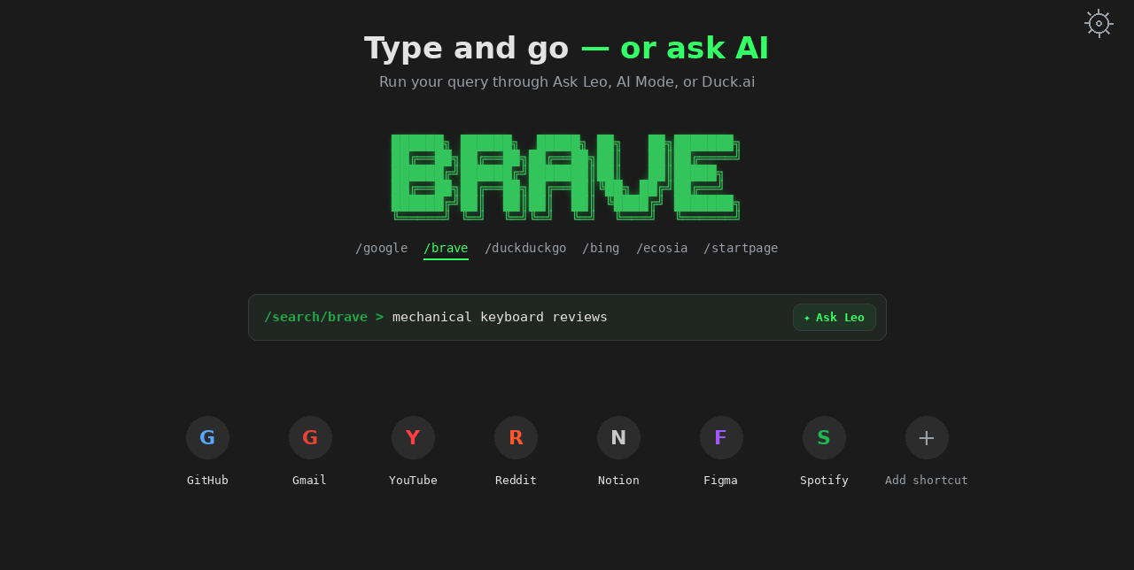 Typing a query with a one-click AI button