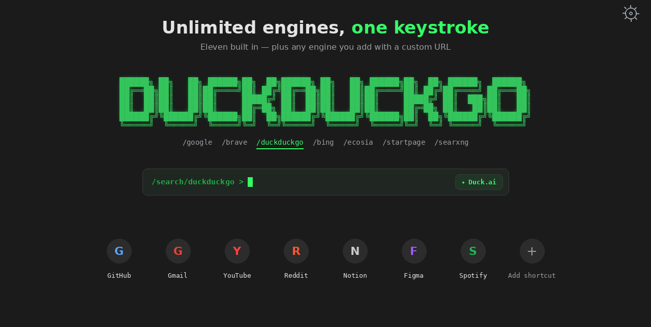 Engine tab row including a custom engine